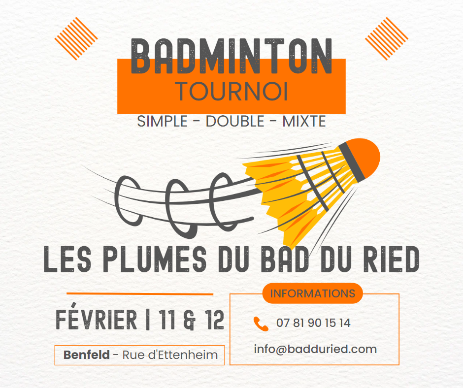 Les Plumes du Bad du Ried - Tournoi à Benfeld les 11 et 12 février 2°23
